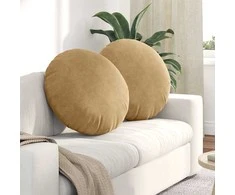 Sėdynių pagalvėlės 2 pcs Ruda Ø60 x 21 cm Aksomas