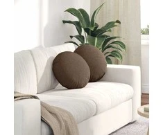 Sėdynių pagalvėlės 2 pcs Ruda Ø40 x 13 cm audinys