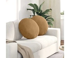 Sėdynių pagalvėlės 2 pcs Ruda Ø50 x 19 cm Aksomas