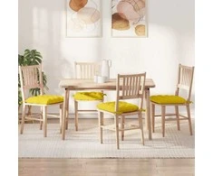 Sėdynių pagalvėlės 4 pcs Šviesi geltona 40 x 40 x 6 cm audinys