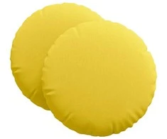 Sėdynių pagalvėlės 2 pcs Šviesi geltona Ø60 x 21 cm audinys