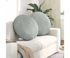 Sėdynių pagalvėlės 2 pcs Šviesiai pilka Ø60 x 21 cm Aksomas