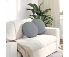 Sėdynių pagalvėlės 2 pcs Šviesiai pilka Ø40 x 13 cm audinys