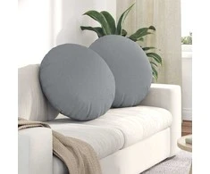 Sėdynių pagalvėlės 2 pcs Šviesiai pilka Ø60 x 21 cm audinys