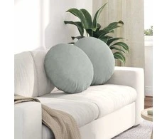 Sėdynių pagalvėlės 2 pcs Šviesiai pilka Ø50 x 19 cm Aksomas