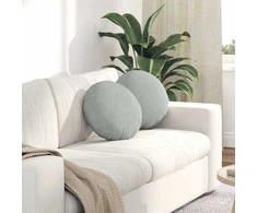 Sėdynių pagalvėlės 2 pcs Šviesiai pilka Ø 40 x 13 cm Aksomas