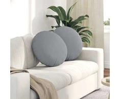 Sėdynių pagalvėlės 2 pcs Šviesiai pilka Ø50 x 19 cm audinys
