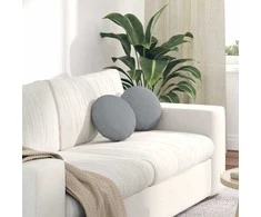 Sėdynių pagalvėlės 2 pcs Šviesiai pilka Ø30 x 13 cm audinys
