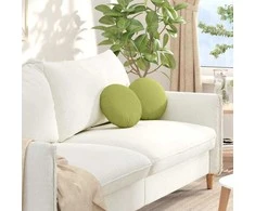 Sėdynių pagalvėlės 2 pcs Šviesiai žalia Ø30 x 13 cm audinys