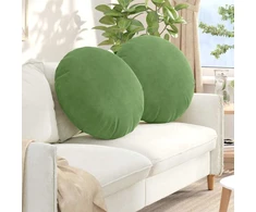 Sėdynių pagalvėlės 2 pcs Šviesiai žalia Ø 40 x 13 cm Aksomas
