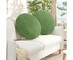 Sėdynių pagalvėlės 2 pcs Šviesiai žalia Ø60 x 21 cm Aksomas