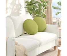 Sėdynių pagalvėlės 2 pcs Šviesiai žalia Ø40 x 13 cm audinys
