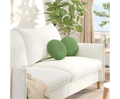 Sėdynių pagalvėlės 2 pcs Šviesiai žalia Ø30 x 13 cm Aksomas