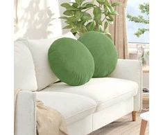 Sėdynių pagalvėlės 2 pcs Šviesiai žalia Ø50 x 19 cm Aksomas