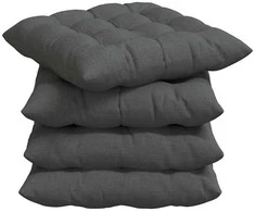 Sėdynių pagalvėlės 4 pcs Tamsiai pilka 40 x 40 x 6 cm audinys