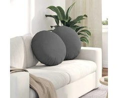 Sėdynių pagalvėlės 2 pcs Tamsiai pilka Ø50 x 19 cm audinys