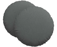 Sėdynių pagalvėlės 2 pcs Tamsiai pilka Ø60 x 21 cm audinys