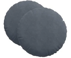 Sėdynių pagalvėlės 2 pcs Tamsiai pilka Ø60 x 21 cm Aksomas