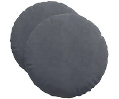 Sėdynių pagalvėlės 2 pcs Tamsiai pilka Ø50 x 19 cm Aksomas
