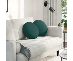 Sėdynių pagalvėlės 2 pcs Tamsiai žalia Ø40 x 13 cm audinys