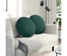 Sėdynių pagalvėlės 2 pcs Tamsiai žalia Ø50 x 19 cm audinys