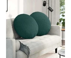 Sėdynių pagalvėlės 2 pcs Tamsiai žalia Ø60 x 21 cm audinys