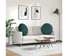 Sėdynių pagalvėlės 2 vnt. Audinys Tamsiai žalia Ø60 x 21 cm