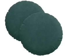 Sėdynių pagalvėlės 2 pcs Tamsiai žalia Ø30 x 13 cm Aksomas