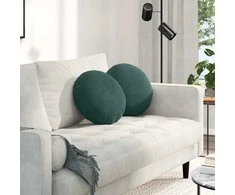 Sėdynių pagalvėlės 2 pcs Tamsiai žalia Ø 40 x 13 cm Aksomas