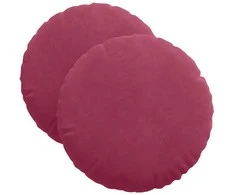 Sėdynių pagalvėlės 2 pcs Vyno raudona Ø 40 x 13 cm Aksomas