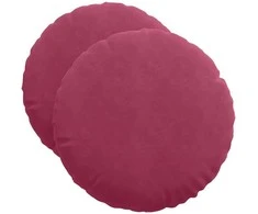 Sėdynių pagalvėlės 2 pcs Vyno raudona Ø50 x 19 cm Aksomas