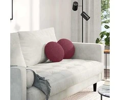 Sėdynių pagalvėlės 2 pcs Vyno raudona Ø30 x 13 cm audinys