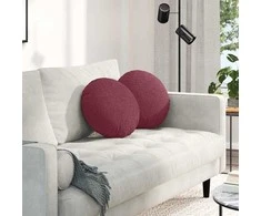 Sėdynių pagalvėlės 2 pcs Vyno raudona Ø40 x 13 cm audinys