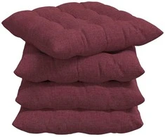 Sėdynių pagalvėlės 4 pcs Vyno raudona 40 x 40 x 6 cm audinys