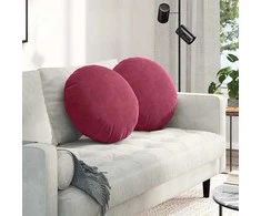 Sėdynių pagalvėlės 2 pcs Vyno raudona Ø50 x 19 cm Aksomas
