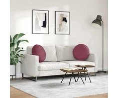Sėdynių pagalvėlės 2 vnt. Audinys Vyno raudona Ø50 x 19 cm
