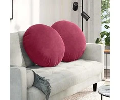 Sėdynių pagalvėlės 2 pcs Vyno raudona Ø 80 x 29 cm Aksomas