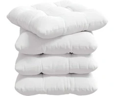 Sėdynių pagalvėlės 4 pcs Balta 40 x 40 x 12 cm audinys