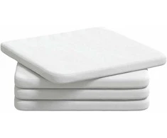 Sėdynių pagalvėlės 4 pcs Balta 40 x 40 x 3 cm audinys
