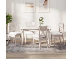 Sėdynių pagalvėlės 4 pcs Balta 45 x 45 x 12 cm audinys