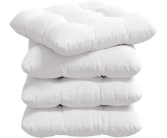 Sėdynių pagalvėlės 4 pcs Balta 45 x 45 x 12 cm audinys
