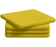 Sėdynių pagalvėlės 4 pcs Geltona 40 x 40 x 3 cm Aksomas