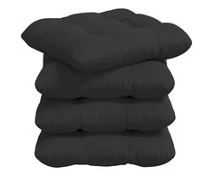 Sėdynių pagalvėlės 4 pcs Juoda 40 x 40 cm Mikropluošto audinys
