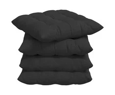 Sėdynių pagalvėlės 4 pcs Juoda 40 x 40 x 6 cm Mikropluoštas