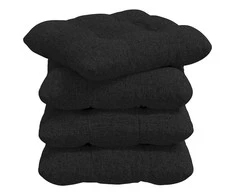Sėdynių pagalvėlės 4 pcs Juoda 40 x 40 x 12 cm audinys