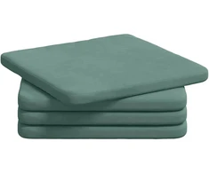 Sėdynių pagalvėlės 4 pcs Jūrinė žalia 40 x 40 x 3 cm Aksomas