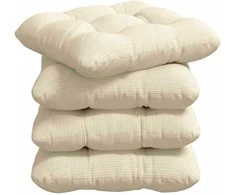 Sėdynių pagalvėlės 4 pcs Kreminė 40 x 40 cm Kordūrinis audinys