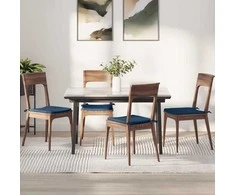 Sėdynių pagalvėlės 4 pcs Mėlyna 40 x 40 x 3 cm audinys