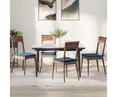 Sėdynių pagalvėlės 4 pcs Mėlyna 40 x 40 x 3 cm Aksomas