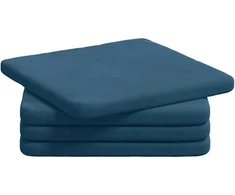 Sėdynių pagalvėlės 4 pcs Mėlyna 40 x 40 x 3 cm Aksomas